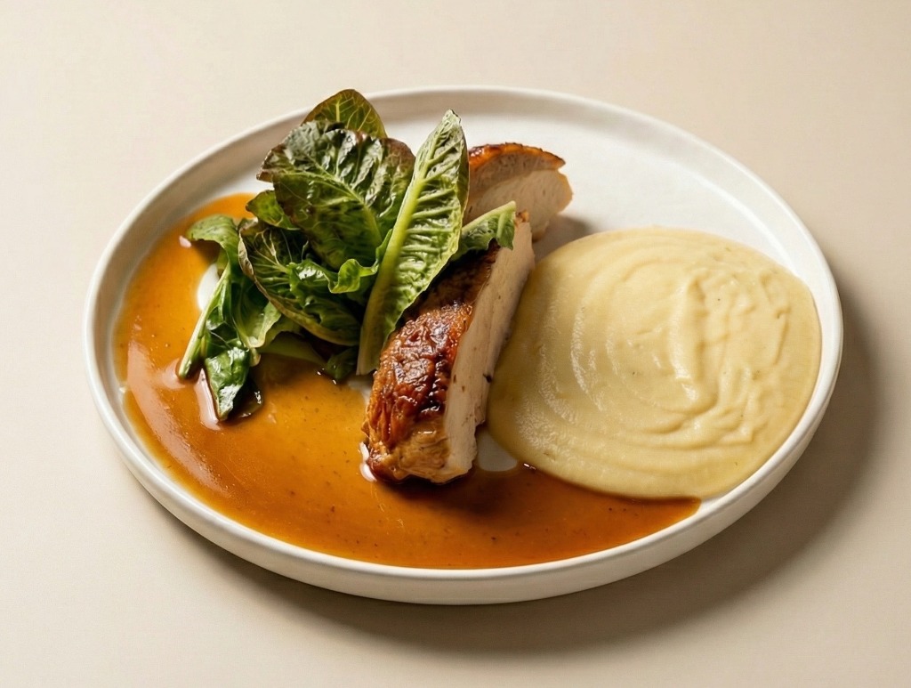 Menu Item: Sweet Potato Crusted Black Grouper with Sweet Potato Puree and Colab Farms Baby Bok Choy at Salty Zebra Bistro Jupiter