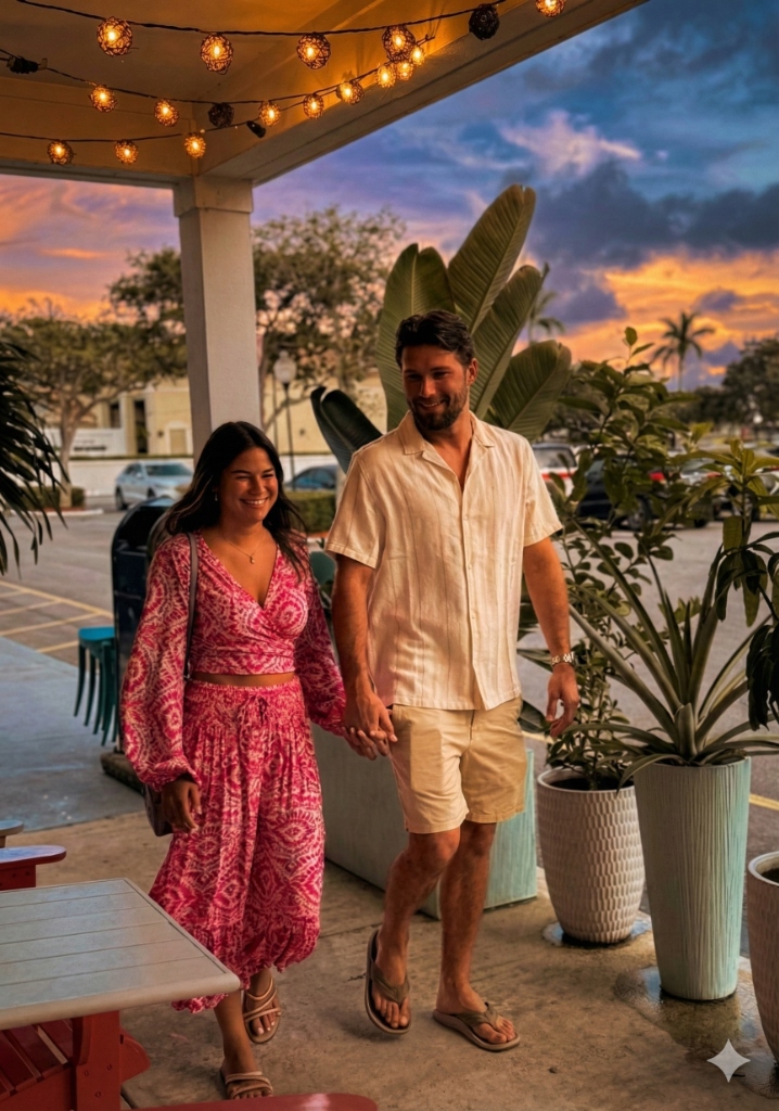 Romantic date night ambiance at The Salty Zebra Bistro Jupiter Florida - perfect for couples